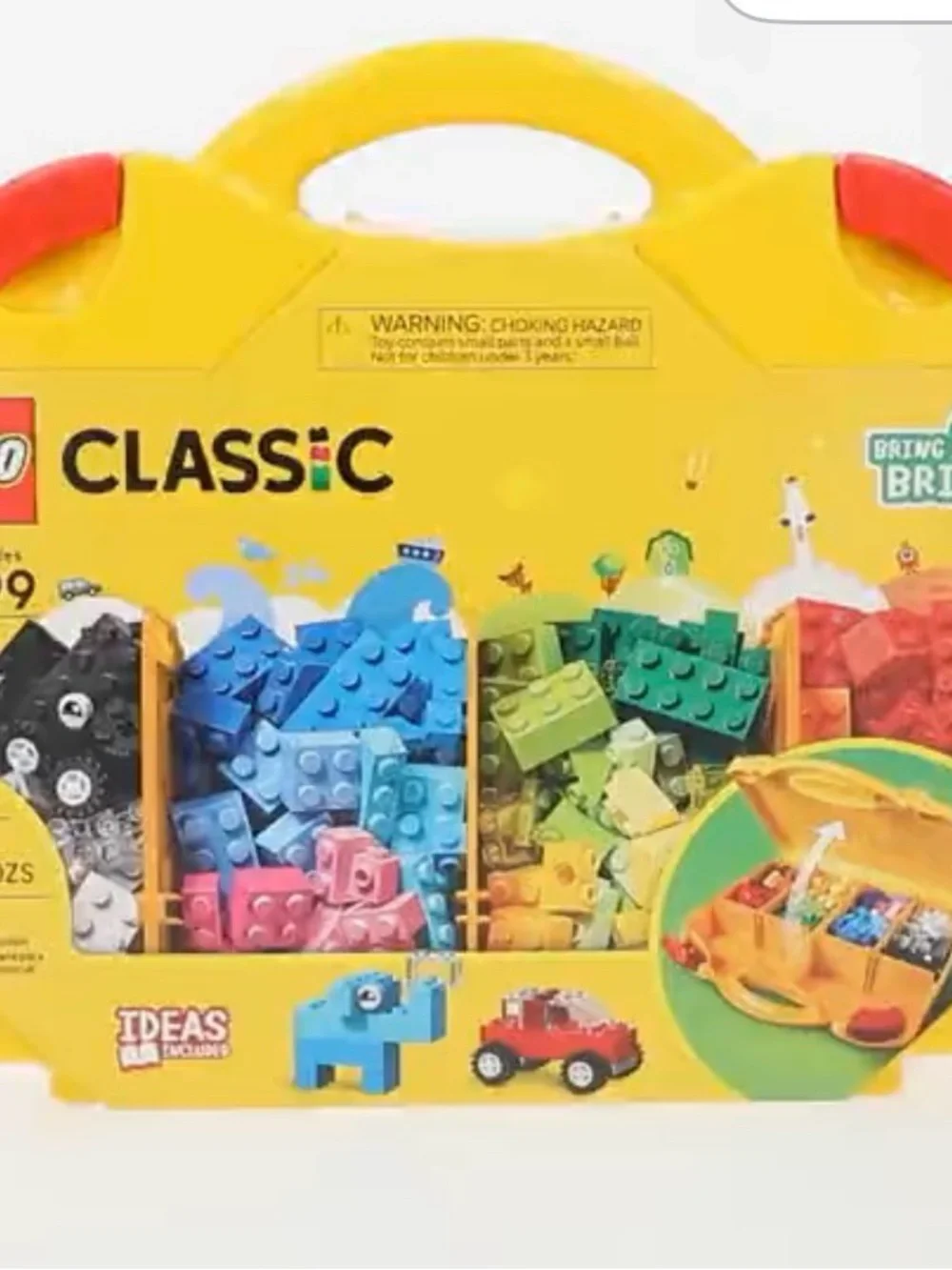 Lego Classic Yellow Carrying Case with Multicolor Bricks